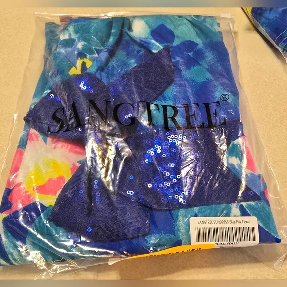 Women's Small Beach Spaghetti Straps Sundress Blue Pink Floral Summer Dress NWT - Picture 15 of 16